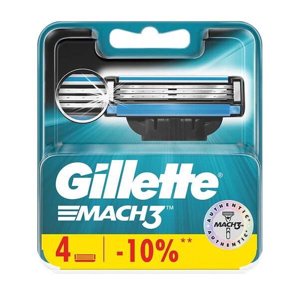 Кассеты сменные Mach3, Gillette, 4 шт., Польша