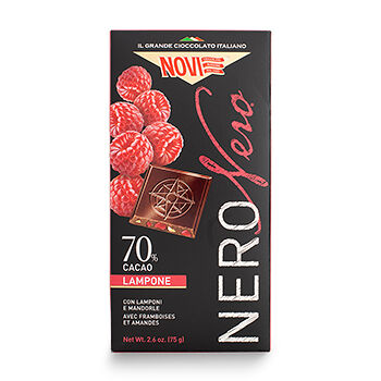 Шоколад горький Novi c малиной и миндалём 75г, Италия
