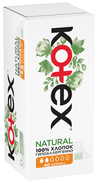 Прокладки ежедневные Kotex Natural Normal Organic 40 шт