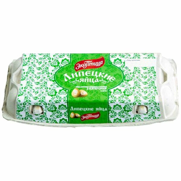 Яйцо куриное Экоптица Липецкое пищевое столовое С2, 10шт