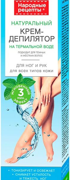 Крем-депилятор Народные рецепты на термальной воде для ног и рук 100мл