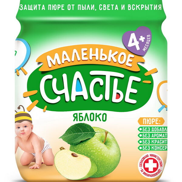 Пюре яблочное 90г ДП Маленькое счастье