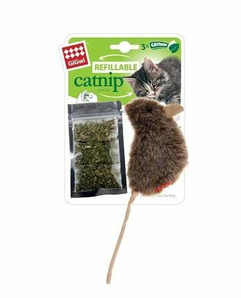Игрушка для кошек Gigwi мышка с кошачьей мятой 10 см