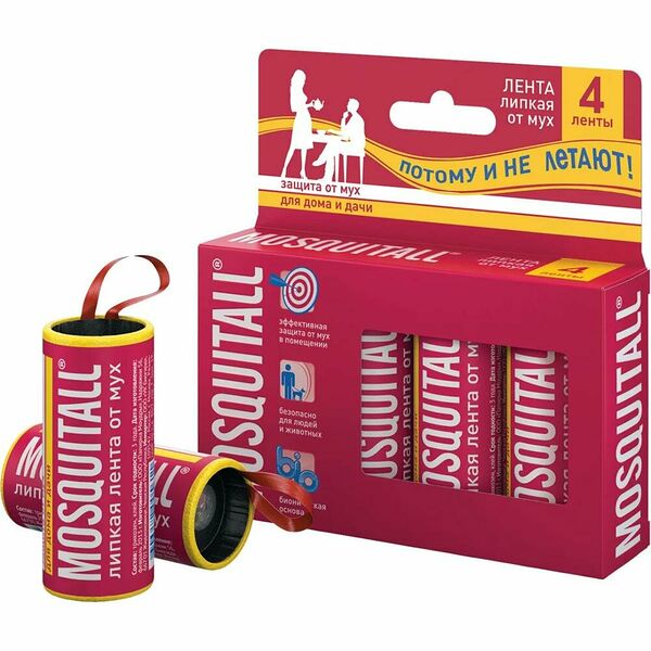 Mosquitall Липкая лента от мух 4 шт.