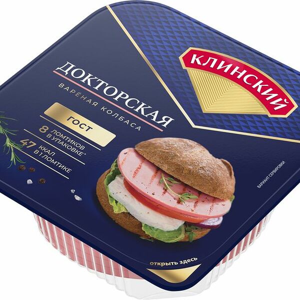 Колбаса вареная Докторская Клинский, нарезка, 190г