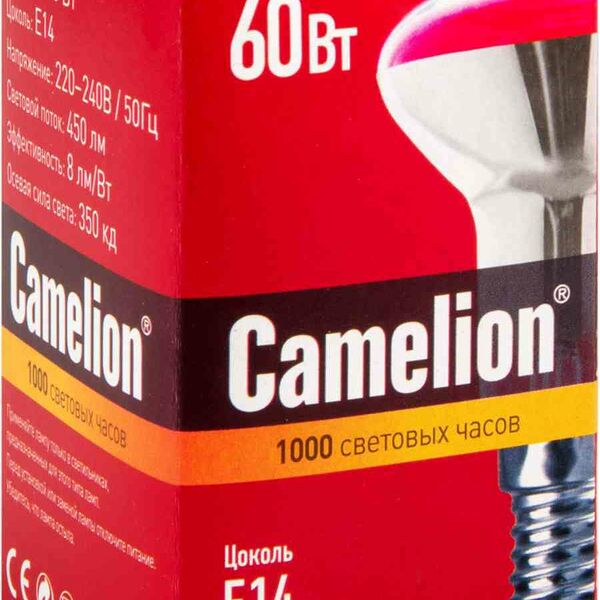 Лампа накаливания Camelion E14 зеркальная, 60 Вт