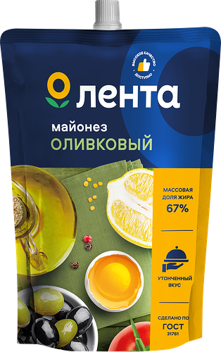 Майонез ЛЕНТА Оливковый 67%, 700мл