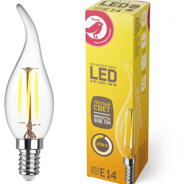 LED-Лампа АШАН Красная птица E14 6-60W