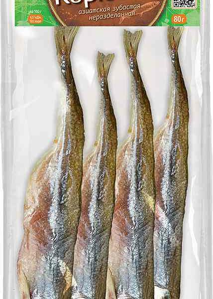 Корюшка азиатская вяленая Глобус зубастая неразделанная