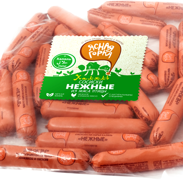 Сосиски ЯСНАЯ ГОРКА Нежные г/с вес. до 1.5 кг