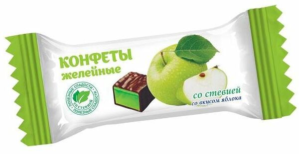 Конфеты желейные Покровск со вкусом яблока со стевией