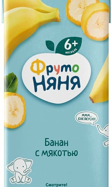 Нектар ФрутоНяня Банан с мякотью с 6 месяцев 200мл