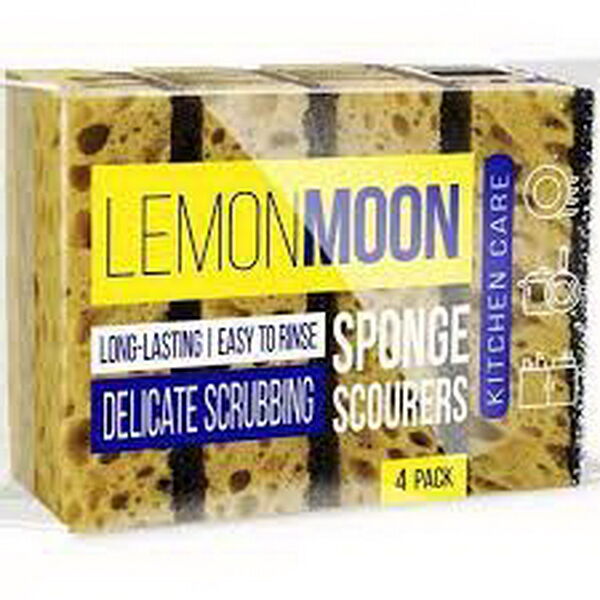 Губка д/посуды Lemon Moon 96х64х33 ретикулированная 4шт арт L103
