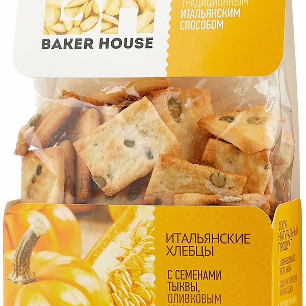 Хлебцы итальянские Baker House с семенами тыквы, оливковым маслом и морской солью