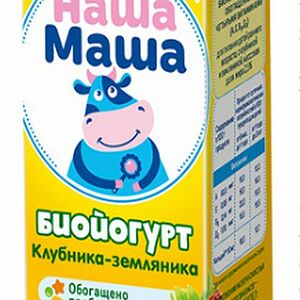 Биойогурт Наша Маша Клубника-Земляника 2,5% 200 мл