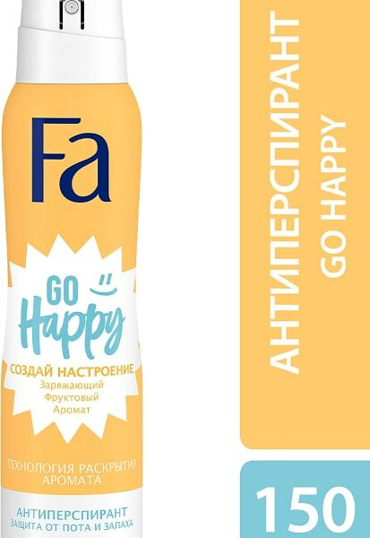 Антиперспирант Fa Go Happy Заряжающий фруктовый аромат 150мл