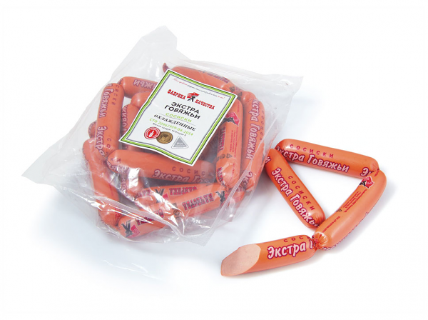 Сосиски Экстра говяжьи ТМ Фабрика Качества