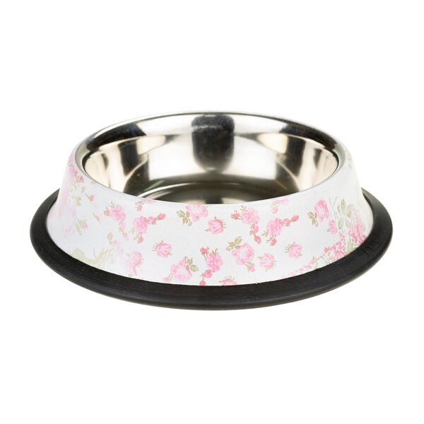 Миска металл для кошек резиновое основание цветной рисунок 240мл