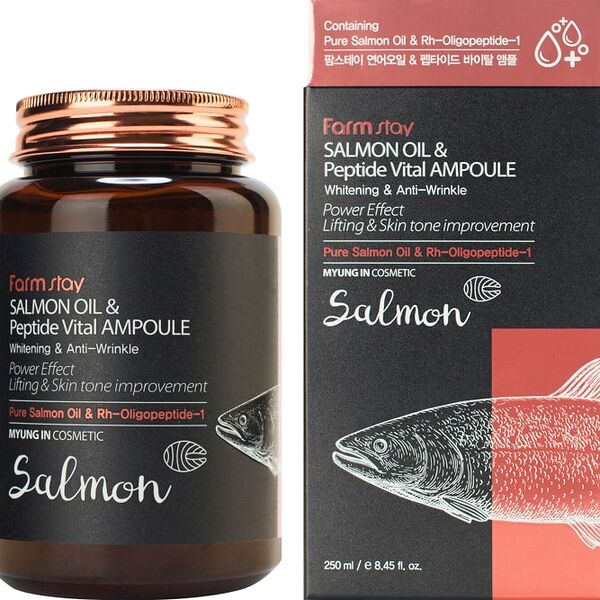 Cыворотка для лица FarmStay Salmon Oil & Peptide Vital Ampoule 250мл