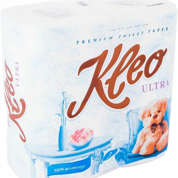 Бумага туалетная Kleo Ultra 3-слойная 4 рулона