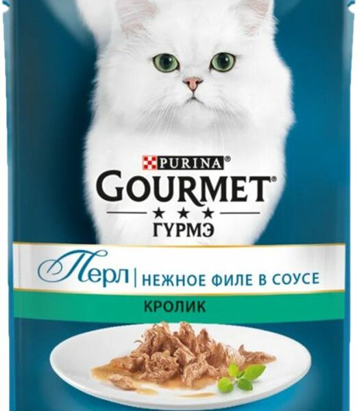 Корм для кошек Gourmet Perle кролик, в соусе