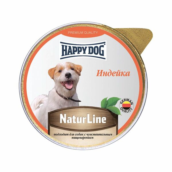 Корм для собак HAPPY DOG Natur Line Индейка паштет ламистер 125г (упаковка - 10 шт)