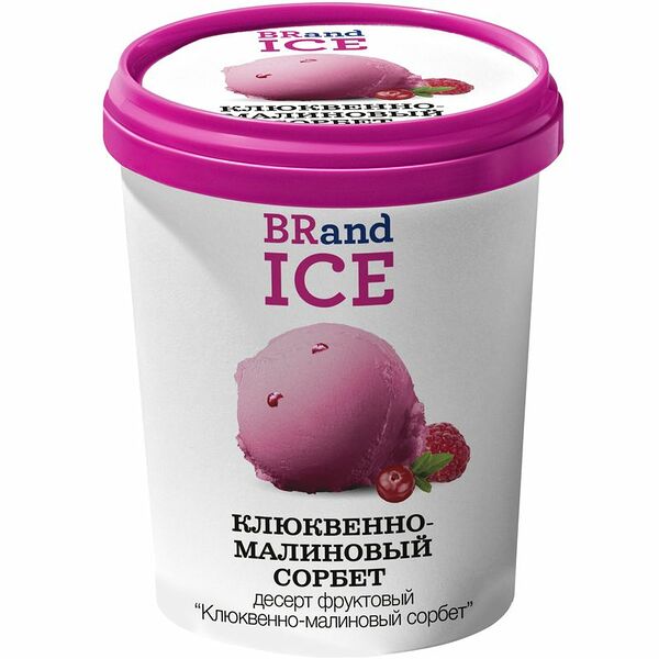 Сорбет Brand Ice Клюквенно-Малиновый фруктовый, 380г