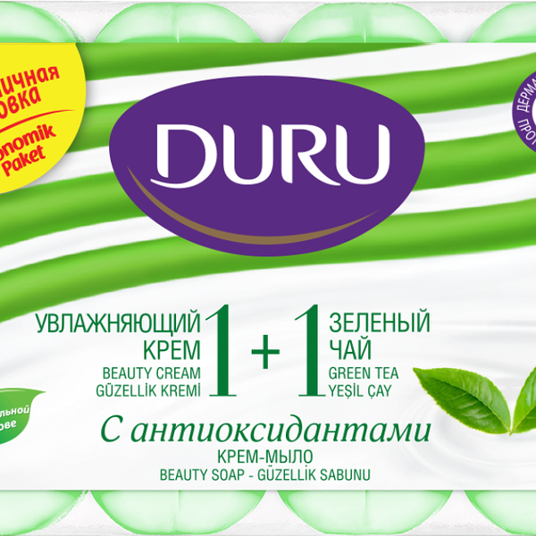 Мыло Duru Soft Sens крем и зеленый чай 4*