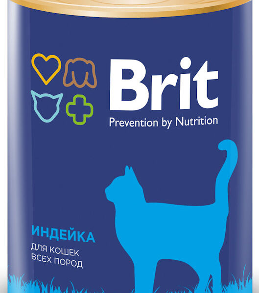 Корм консервированный для кошек Brit индейка