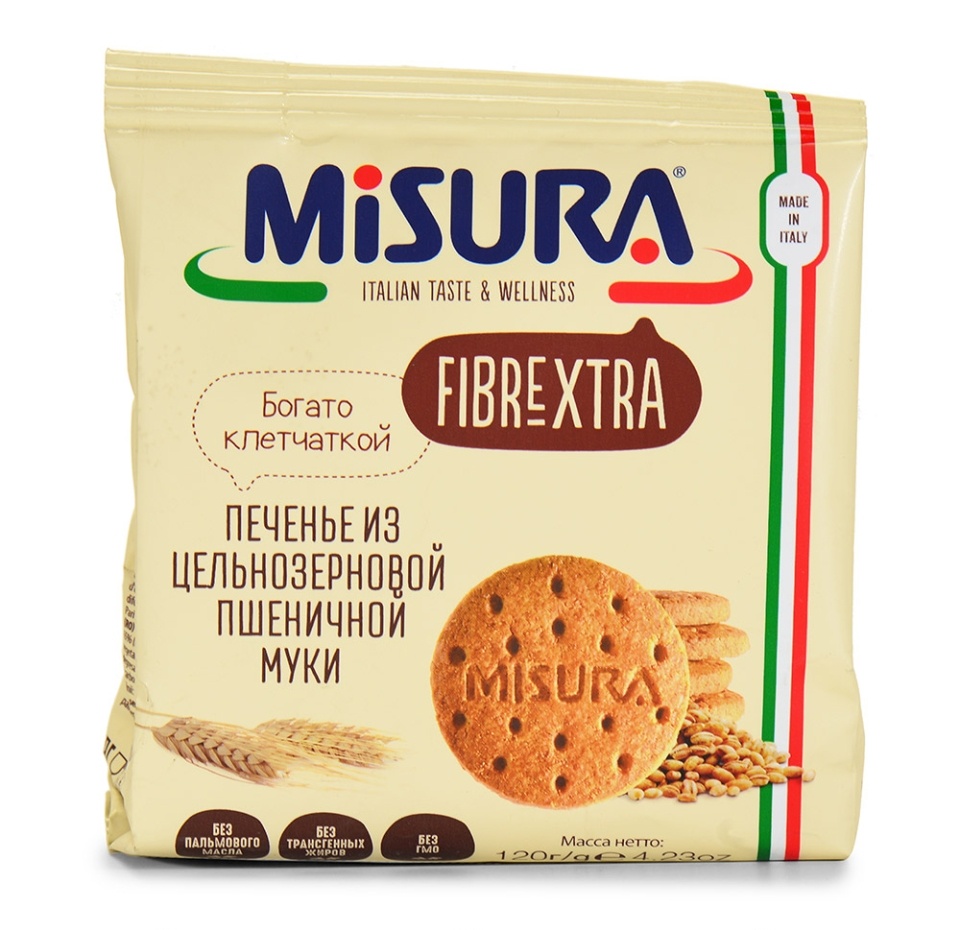 

Печенье Misura Fibrextra из цельнозерновой муки 120 г