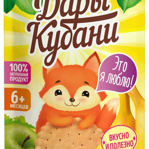 Пюре фруктовое Дары Кубани Яблоко-банан-печенье, с 6 месяцев