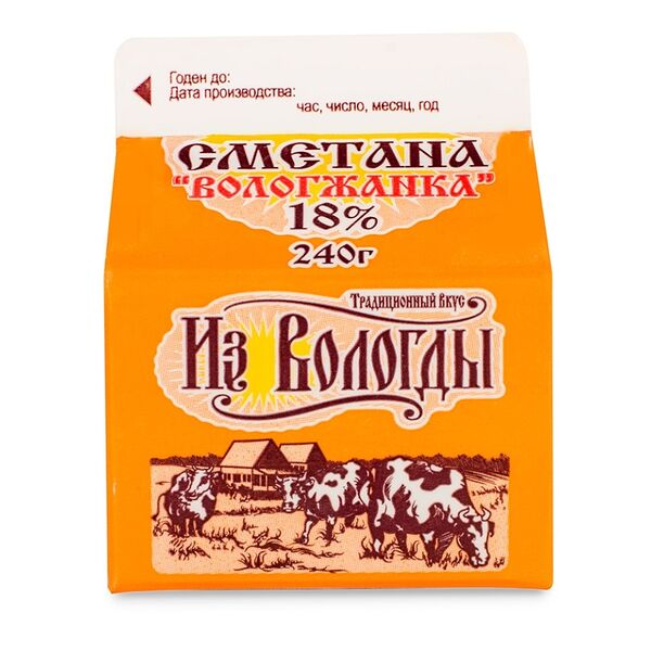 Сметана Вологжанка 18% Вологодский МК