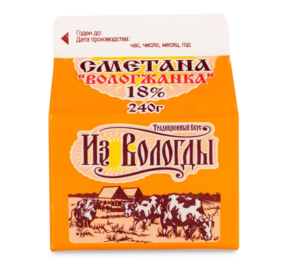 

Сметана Вологжанка 18% 240 г