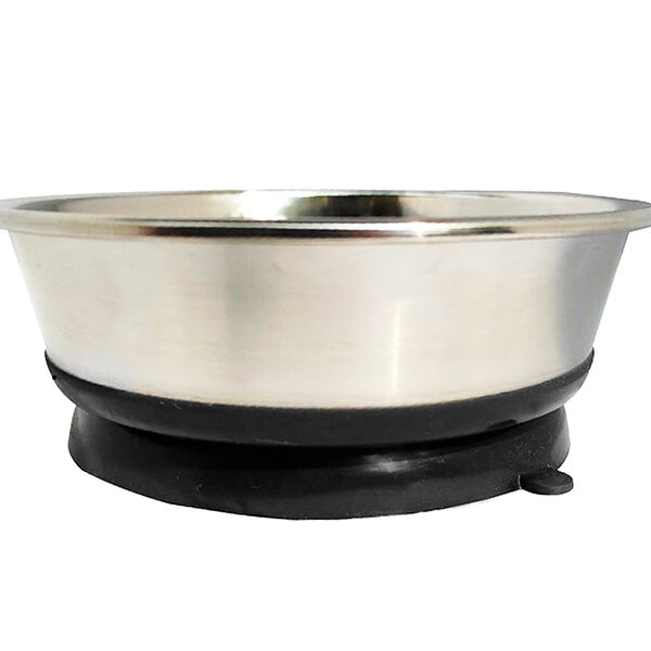 HOMEPET Premium Миска для животных металлическая на черной силиконовой подставке с присоской 2,8л