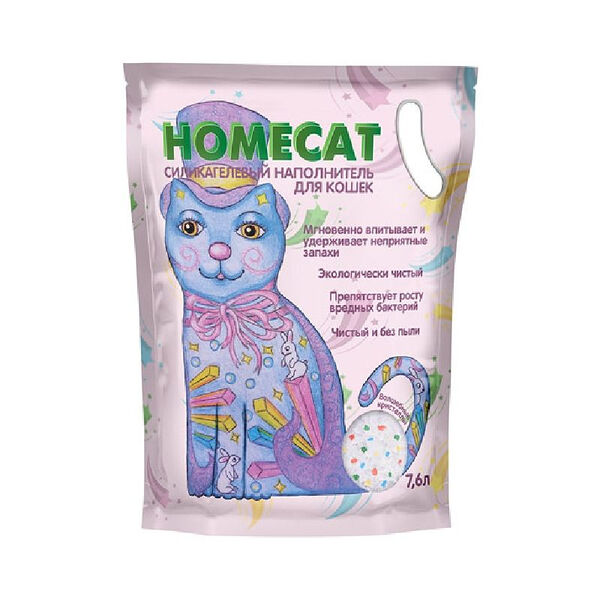 Homecat Силикагелевый наполнитель Homecat Волшебные кристаллы 7,6 л