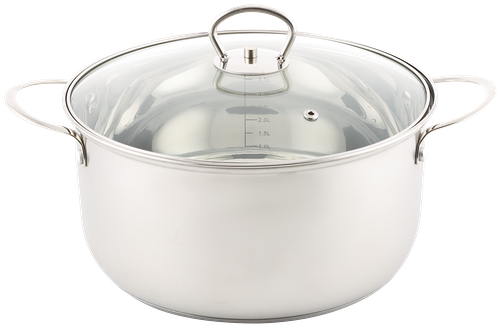 Кастрюля HOMECLUB Praсtic нержавеющая сталь, стекло, 5л