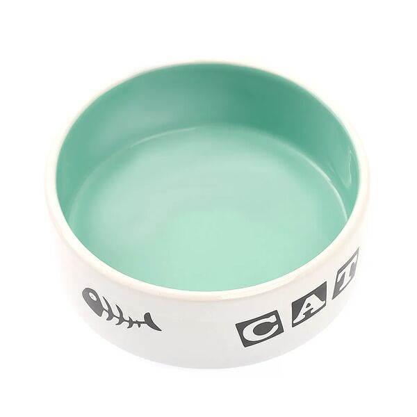 Миска для кошек бирюзовая 12,5см