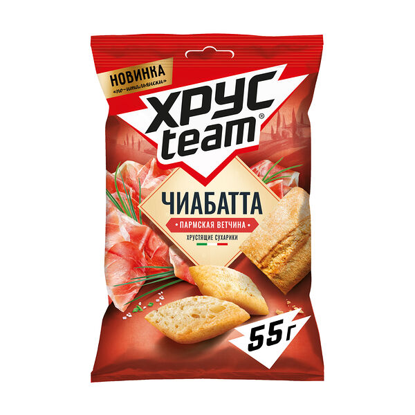 Сухарики Хрусteam Хрустим Чиабатта 55г