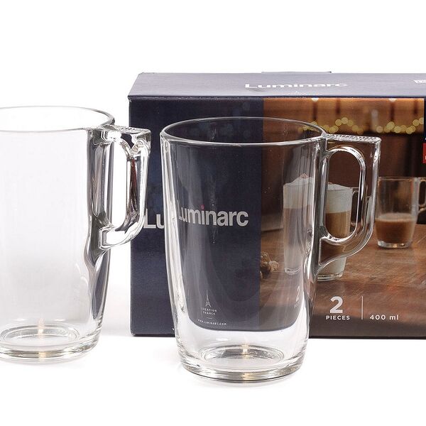 Набор кружек стеклянных Tasting time. cappuccino 2*400мл (арт Q2843 код 042326)