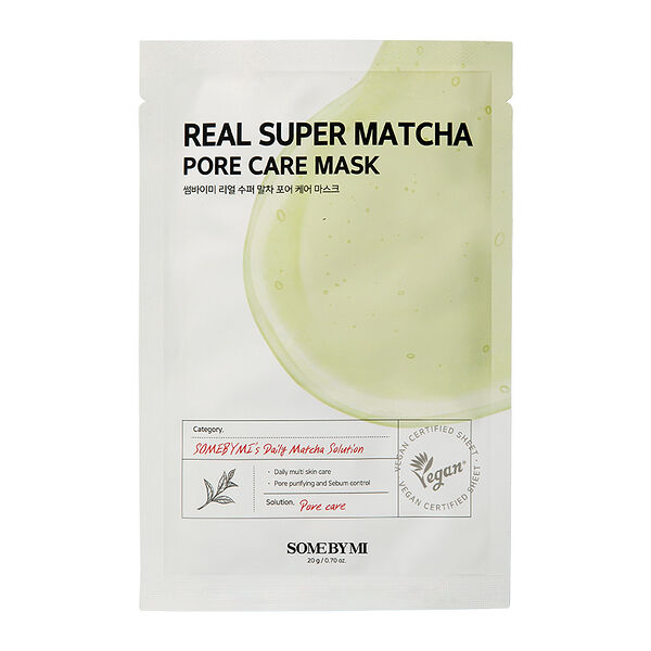 Маска для лица Some By Mi Real с экстрактом зелёного чая матча (матирующая и для очищения пор) 20 г