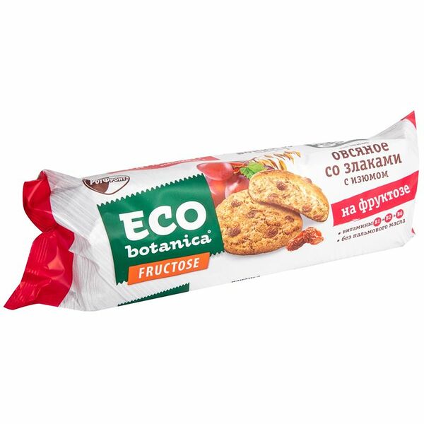 Печенье Экоботаника овсяное со злаками и изюмом, 280г