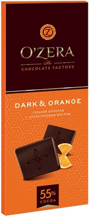 

Шоколад горький O'Zera Dark&Orange с апельсиновым маслом 90 г