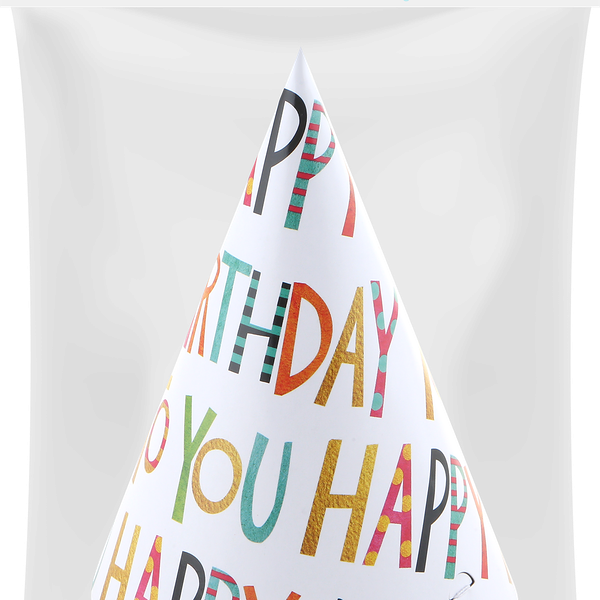 Колпаки праздничные Happy Birthday 16см Арт. КЛП, 6шт