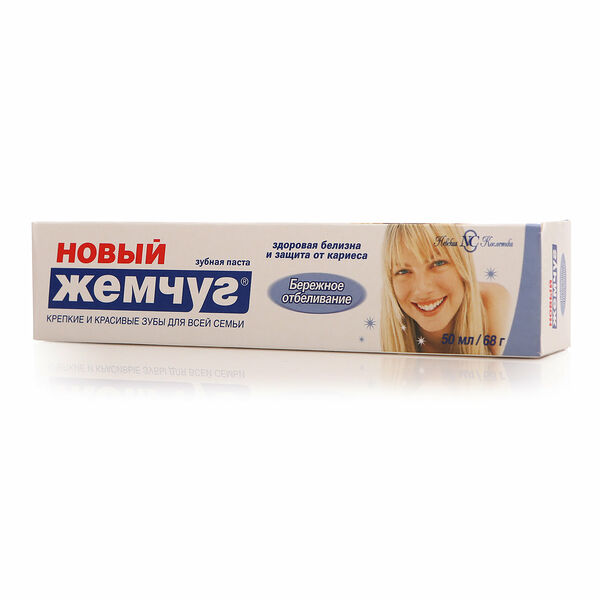 Зубная паста бережное отбеливание ТМ Новый жемчуг
