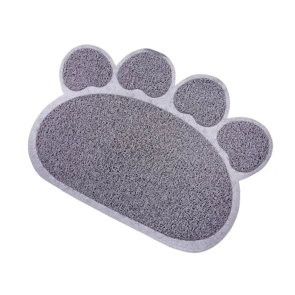 Коврик под туалет форма Лапки серый 45*60см