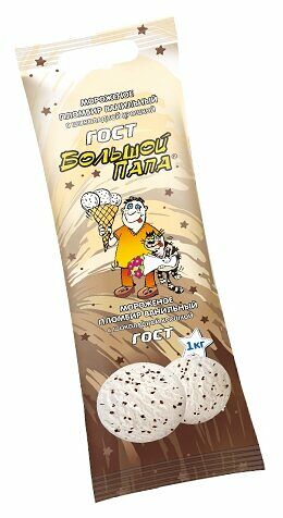 Мороженое Большой папа пломбир ванильный с шоколадной крошкой