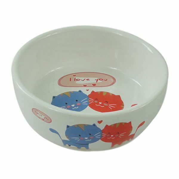 Миска для животных FOXIE Cat Couple белая керамическая 12,5х4,5см