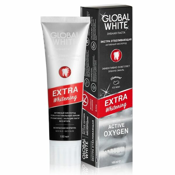 Global White Зубная паста отбеливающая Extra Whitening 100 мл