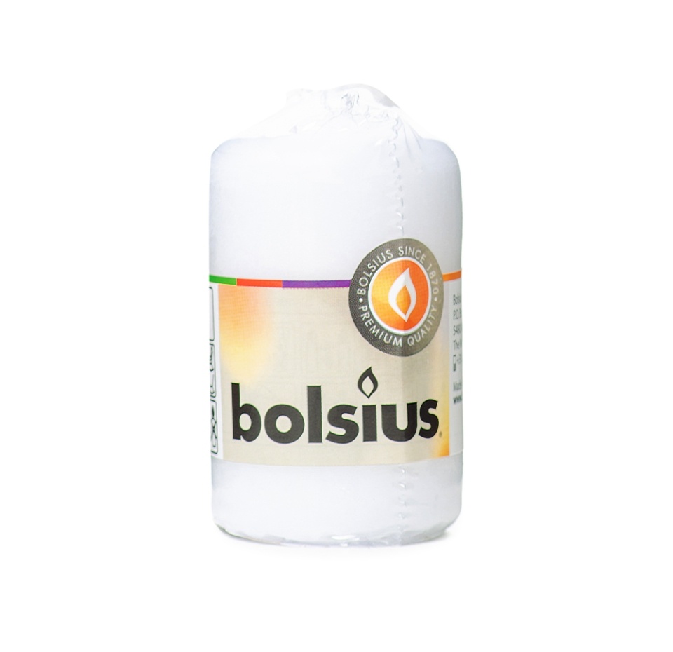 

Свеча столбик Bolsius белый 80/50 мм Польша