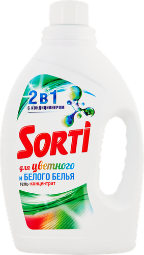 

Гель для стирки Sorti 2 в 1 для цветного и белого белья 1.3 л
